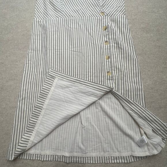 Maurices XL Striped Cotton Faux Wrap Midi Dress Coastal Boho Summer - Picture 6 of 9